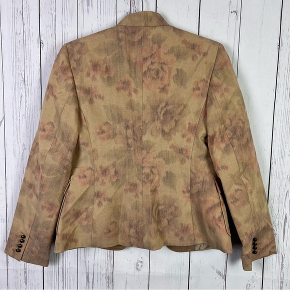 MaxMara Weekend | jacket | floral tan vintage military coat - Picture 7 of 9